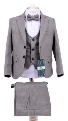 Wholesale Boys Suit Set Jacket Vest Pants Bowtie and Shirt 9-12Y Terry 1036-5402 - Terry (1)