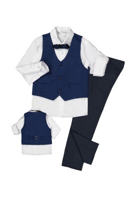 Wholesale Boys Suit Set with 3 Button 5-8Y Terry 1036-5501 Светло-серовато- синий