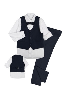 Wholesale Boys Suit Set with 3 Button 5-8Y Terry 1036-5501 Navy 