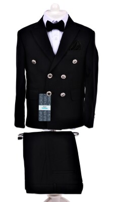 Wholesale Boys Suit Set with Jacket Vest Pants Shirt 13-16Y Terry 1036-5689 Black