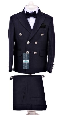 Wholesale Boys Suit Set with Jacket Vest Pants Shirt 13-16Y Terry 1036-5689 Navy 
