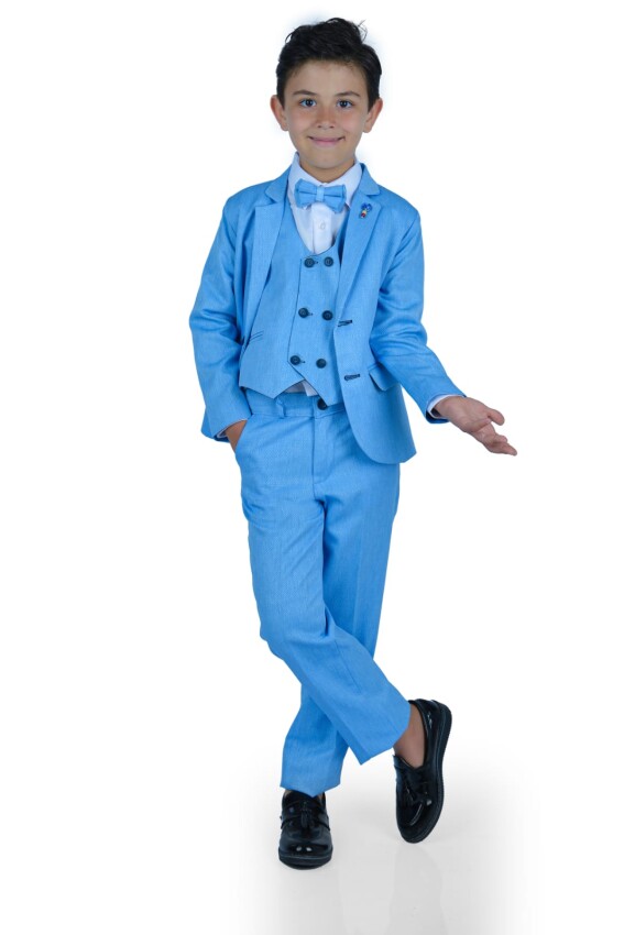 Wholesale Boys Suit Set with Jacket Vest Pants Shirt 6-9Y Terry 1036-2840 - 2