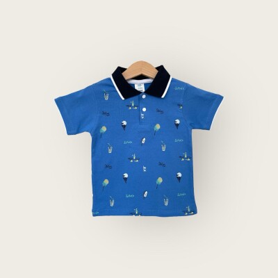 Wholesale Boys T-shirt 1-4Y Algiy Mini 2047-3560 Светло-серовато- синий