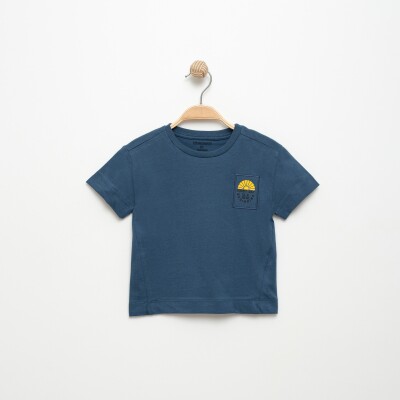 Wholesale Boys T-shirt 2-5Y Divonette 1023-6807-2 İndigo
