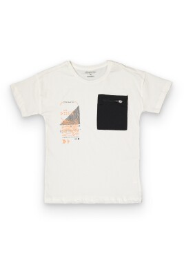 Wholesale Boys T-shirt 6-9Y Divonette 1023-7776-3 Ecru