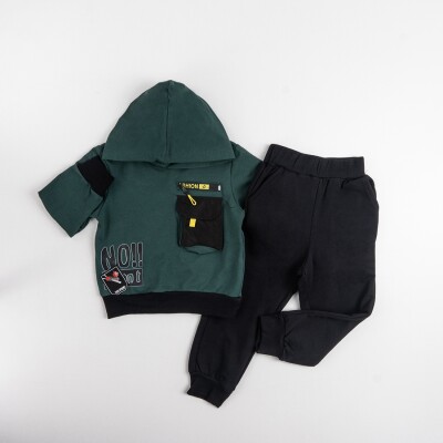 Wholesale Boys Tracksuit Set 1-4Y Pankido 2037-9634 Green