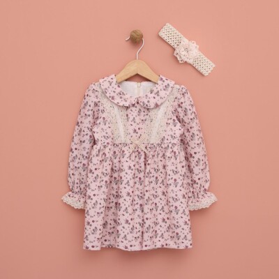 Wholesale Floral Print Baby Girl Dress 9-24M Lilax 1049-6545 - 2