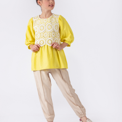 Wholesale Girl Blouse 8-11Y Pafim 2041-Y23-3183 Yellow