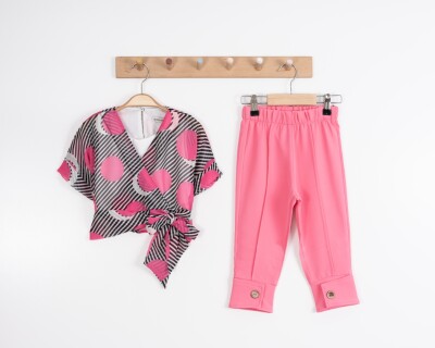 Wholesale Girl Conneting Set Suit 3-7Y Moda Mira 1080-7090 Pink