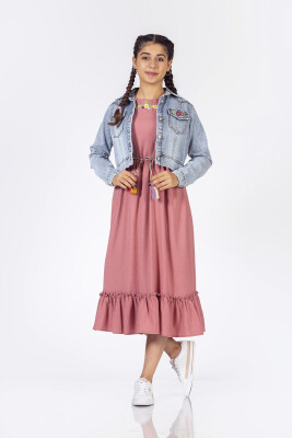 Wholesale Girls 2-Piece Dress and Denim Jacket Set 7-10Y Pafim 2041-Y23-3131 - Pafim
