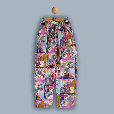 Wholesale Girl Kids Patchwork Trouser 10-13Y Timo 1018-TK4DA062243324 - Timo