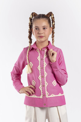 Wholesale Girl Patterned Shirt 8-11Y Pafim 2041-Y23-3105 - 2