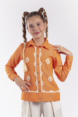 Wholesale Girl Patterned Shirt 8-11Y Pafim 2041-Y23-3105 - 4