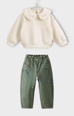 Wholesale Girls 2-Piece 2-Piece Sweater and Jean Pants 2-10Y KidsRoom 1031-8040 - KidsRoom