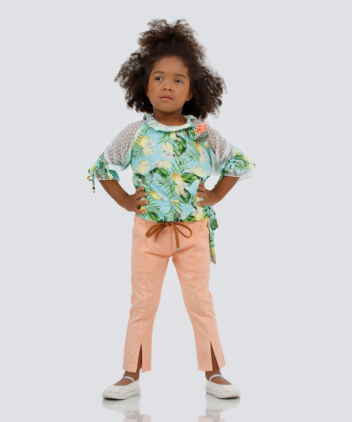 Wholesale Girls 2-Piece Blouse and Pants Set 2-6Y Miss Lore 1055-5130 - 1