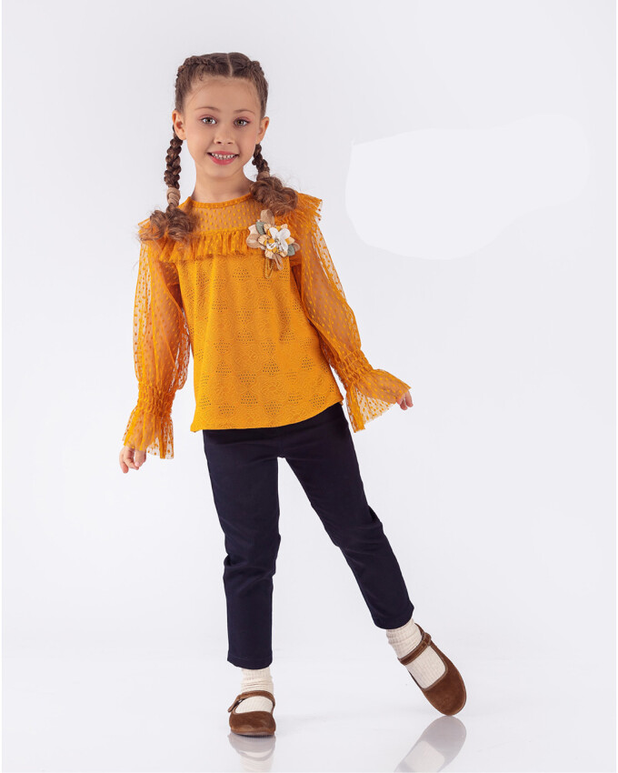 Wholesale Girls 2-Piece Blouse and Pants Set 5-8Y Elayza 2023-2270 - 2