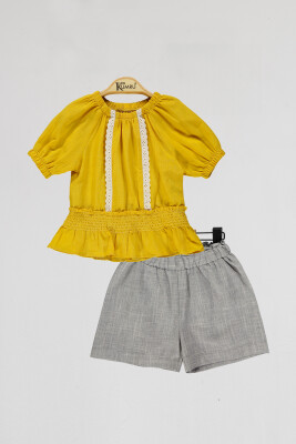 Wholesale Girls 2-Piece Blouse and Shorts Set 2-5Y Kumru Bebe 1075-4000 - Kumru Bebe (1)