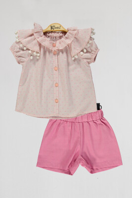 Wholesale Girls 2-Piece Blouse and Shorts Set 2-5Y Kumru Bebe 1075-4100 - Kumru Bebe (1)