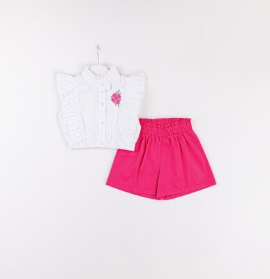 Wholesale Girls 2-Piece Blouse and Shorts Set 3-6Y Büşra Bebe 1016-24135 Пурпурный 