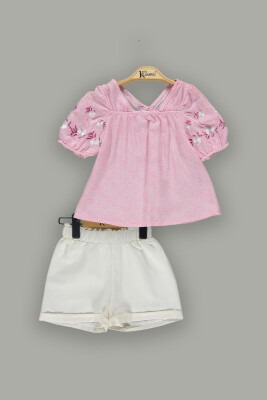Wholesale Girls 2-Piece Blouset Set with Shorts 2-5Y Kumru Bebe 1075-3655 Пурпурный 