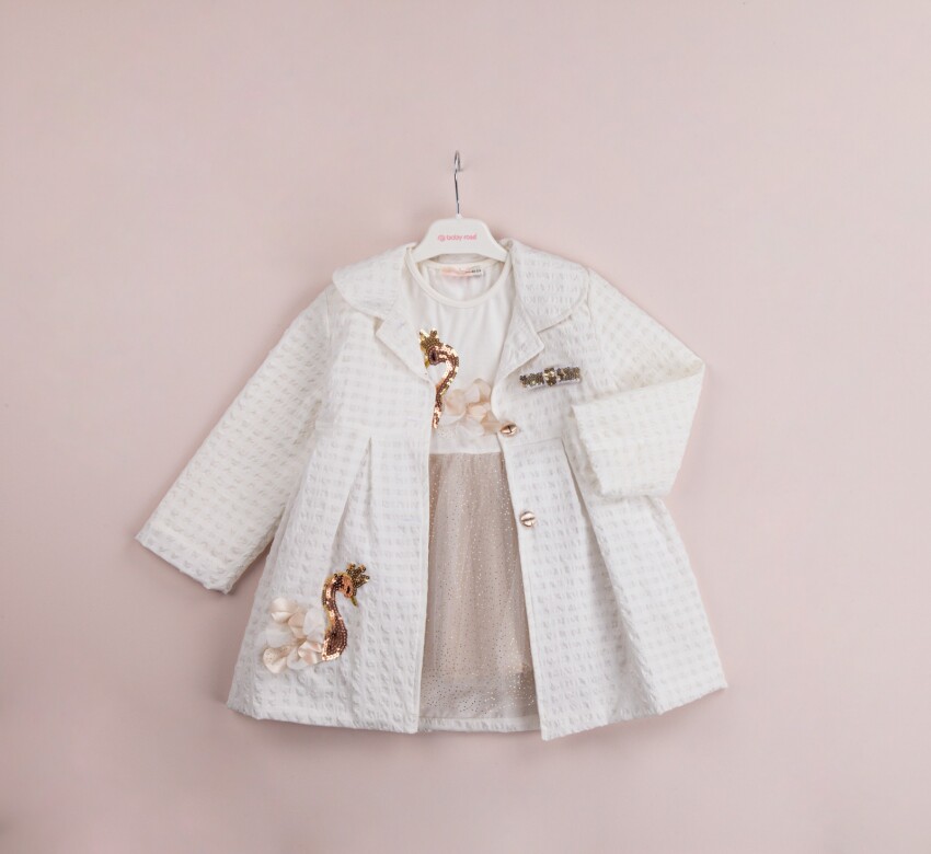 Wholesale Girls 2-Piece Coat and Dress Set 1-4Y BabyRose 1002-4018 - 1