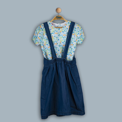 Wholesale Girls 2-Piece Denim Dress and Shirt Set 6-9Y Timo 1018-TK4DT082241953 - 2