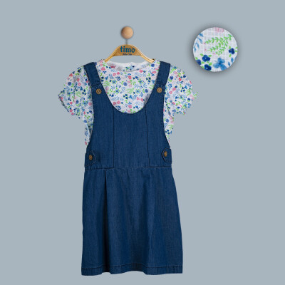 Wholesale Girls 2-Piece Denim Dress and Shirt Set 6-9Y Timo 1018-TK4DT082241953 - 3