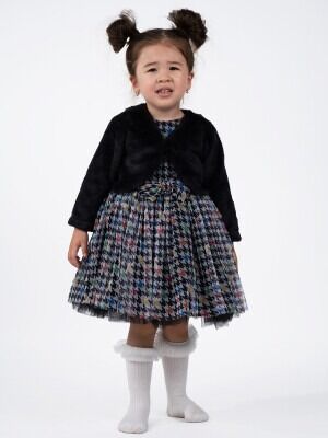 Wholesale Girls 2-Piece Dress and Bolero Set 2-6Y Serkon Baby&Kids 1084-M0573 - Serkon Baby&Kids