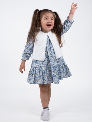 Wholesale Girls 2-Piece Dress and Vest Set 1-5Y Serkon Baby&Kids 1084-M0590 - Serkon Baby&Kids