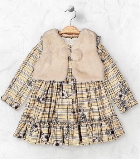 Wholesale Girls 2-Piece Dress and Vest Set 2-5Y Elayza 2023-2298 - 1