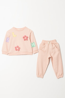 Wholesale Girls 2-Piece Embroidered Tracksuit Set 2-5Y Tuffy 1099-01059 - Tuffy (1)