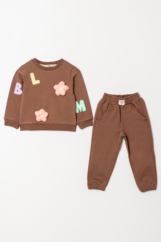 Wholesale Girls 2-Piece Embroidered Tracksuit Set 2-5Y Tuffy 1099-01059 - 3