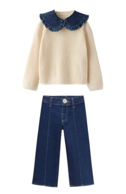 Wholesale Girl's 2-piece Jeans and Knitwear Set 2-10Y KidsRoom 1031-8060 - KidsRoom