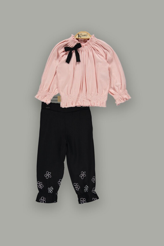 Wholesale Girls 2-Piece Pants Set with Blouse 2-5Y Kumru Bebe 1075-3905 - 2