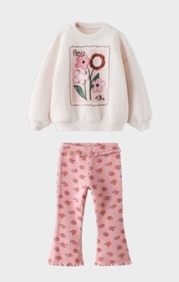 Wholesale Girls 2-Piece Printed Sweat and Pants Set 2-10Y KidsRoom 1031-8033 - KidsRoom