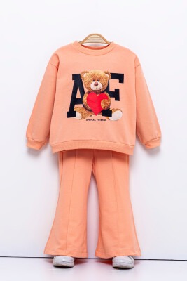 Wholesale Girls 2-Piece Set With Pants 2-5Y Tuffy 1099-560 pinkish orange