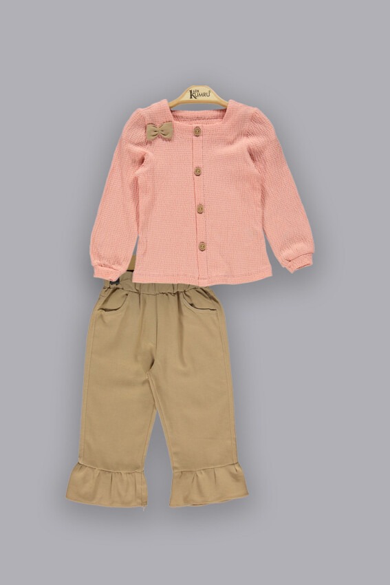 Wholesale Girls 2-Piece Sets with Shirt And Pants 2-5Y Kumru Bebe 1075-3817 - 2