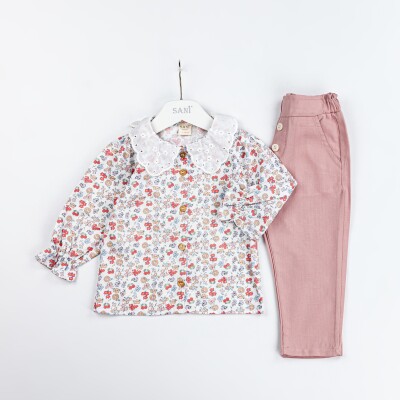 Wholesale Girls 2-Piece Shirt and Pants 2-5Y Sani 1068-2315 Dusty Rose