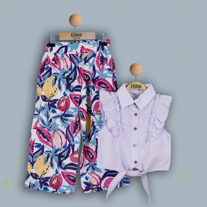 Wholesale Girls 2-Piece Shirt and Pants Set 2-5Y Timo 1018-TK4DT202243152 - 2