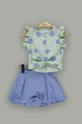 Wholesale Girls 2-Piece Shirt and Shorts Set 2-5Y Kumru Bebe 1075-3630 Мятно-зеленый