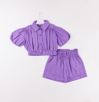 Wholesale Girls 2-Piece Shirt and Shorts Set 7-10Y Büşra Bebe 1016-24130 - Büşra Bebe