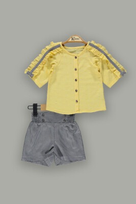 Wholesale Girls 2-Piece Shirt Set with Shorts Kumru Bebe 1075-3917 Мятно-зеленый