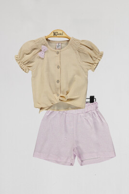 Wholesale Girls 2-Piece Shirts and Short Set 2-5Y Kumru Bebe 1075-4010 - 2
