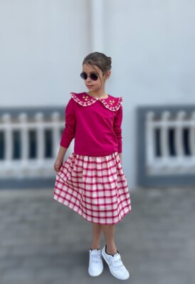 Wholesale Girls 2-Piece Skirt and Body Set 2-10Y KidsRoom 1031-8016 Fuschia