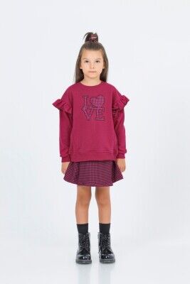 Wholesale Girls 2-Piece Skirt and Sweatshirt Set 5-9Y DMB Boys&Girls 1081-9673 Fuschia