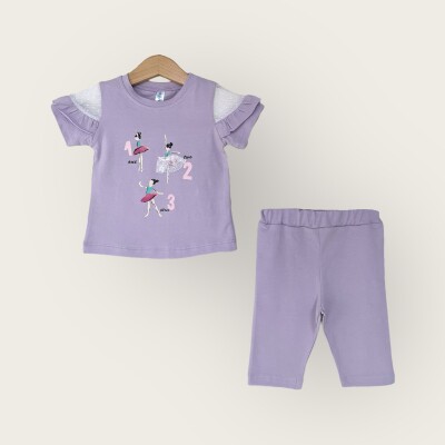 Wholesale Girls 2-Piece T-Shirt and Capri Set 1-4Y Algiy Mini 2047-3310TK - Algiy Mini (1)
