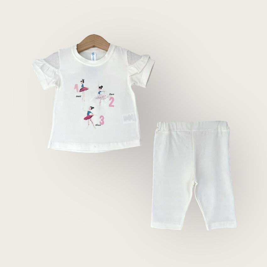 Wholesale Girls 2-Piece T-Shirt and Capri Set 1-4Y Algiy Mini 2047-3310TK - 4