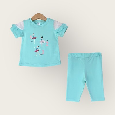 Wholesale Girls 2-Piece T-Shirt and Capri Set 1-4Y Algiy Mini 2047-3310TK - Algiy Mini