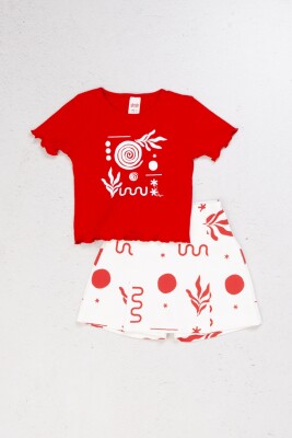 Wholesale Girls' 2-Piece T-Shirt and Shorts Set 4-9Y DMB Boys&Girls 1081-0413 Red