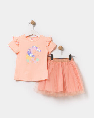 Wholesale Girls 2-Piece T-Shirt and Skirt Set 2-5Y Bupper Kids 1053-24712 - Bupper Kids